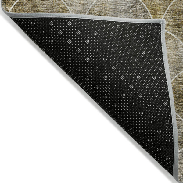 9' X 12' Taupe Beige And Gray Abstract Washable Indoor Outdoor Area Rug
