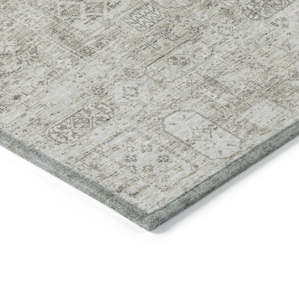 3' X 5' Taupe Beige And Gray Floral Washable Indoor Outdoor Area Rug