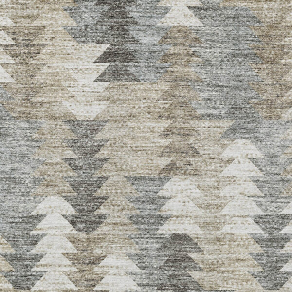 10' X 14' Taupe Beige And Tan Geometric Washable Indoor Outdoor Area Rug