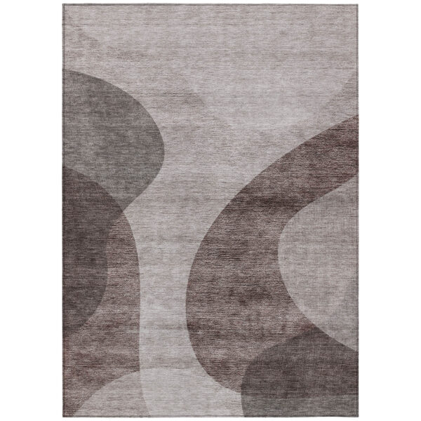 10' X 14' Brown Taupe And Beige Abstract Washable Indoor Outdoor Area Rug