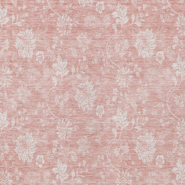 9' X 12' Pink Ivory And Blush Floral Washable Indoor Outdoor Area Rug