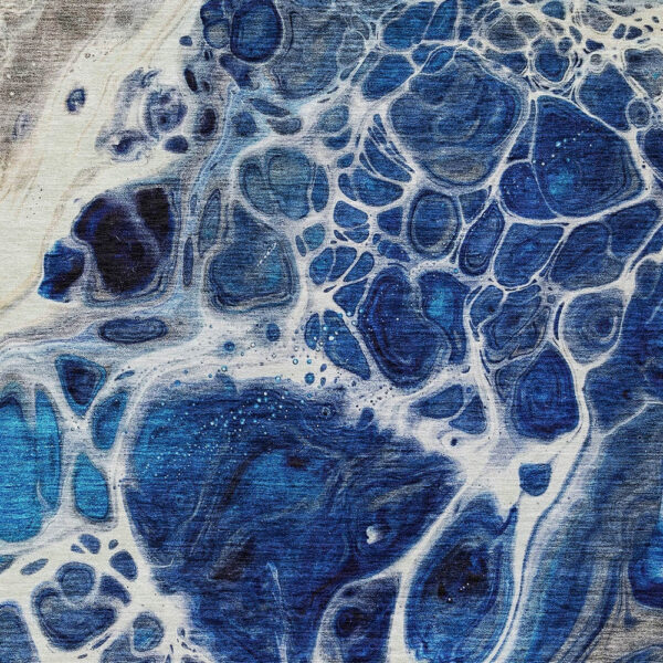8' X 10' Navy Blue And Gray Nautical Washable Indoor Outdoor Area Rug