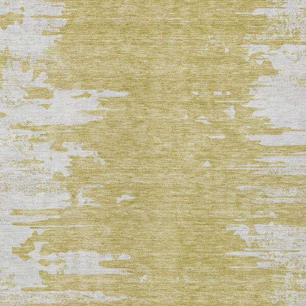 10' X 14' Gold And Ivory Abstract Washable Indoor Outdoor Area Rug