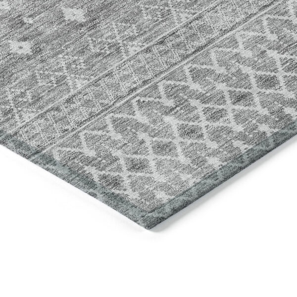 10' X 14' Silver Gray And Ivory Tribal Washable Indoor Outdoor Area Rug
