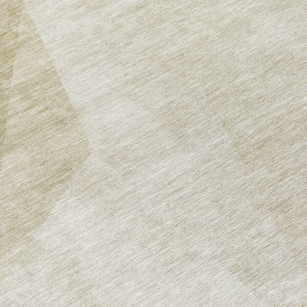 8' Beige Khaki And Taupe Round Abstract Washable Indoor Outdoor Area Rug