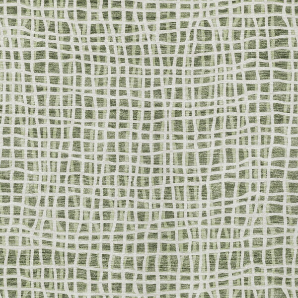 10' X 14' Green And Ivory Striped Washable Indoor Outdoor Area Rug