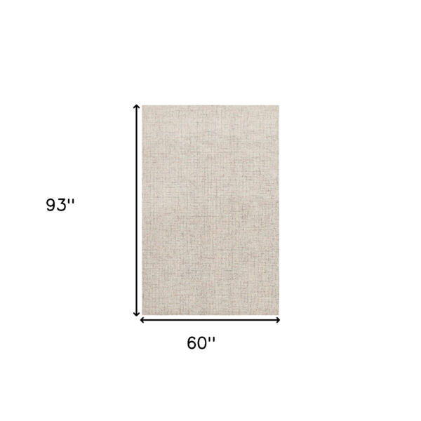5' x 7' Beige and Brown Wool Abstract Hand Tufted Area Rug
