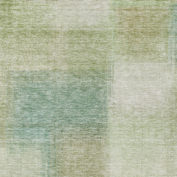 10' X 14' Artichoke Green And Beige Abstract Washable Indoor Outdoor Area Rug