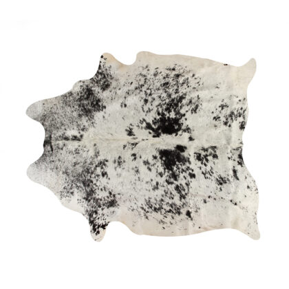 5' x 7' Black and White Cowhide Hand Knotted Area Rug