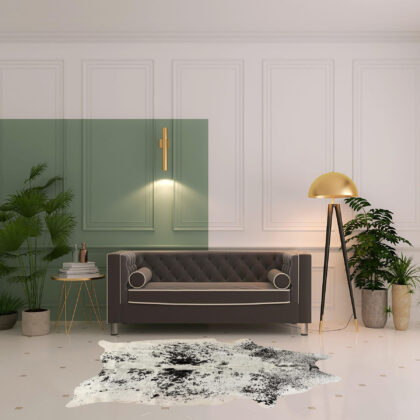 5' x 7' Black and White Cowhide Hand Knotted Area Rug