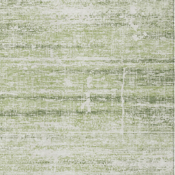 10' X 14' Artichoke Green Green And Ivory Abstract Washable Indoor Outdoor Area Rug