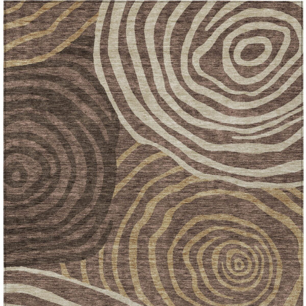 10' X 14' Brown And Taupe Abstract Washable Indoor Outdoor Area Rug
