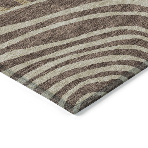 10' X 14' Brown And Taupe Abstract Washable Indoor Outdoor Area Rug
