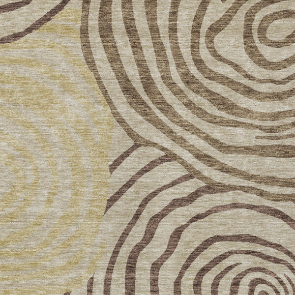 8' X 10' Brown Taupe And Beige Abstract Washable Indoor Outdoor Area Rug