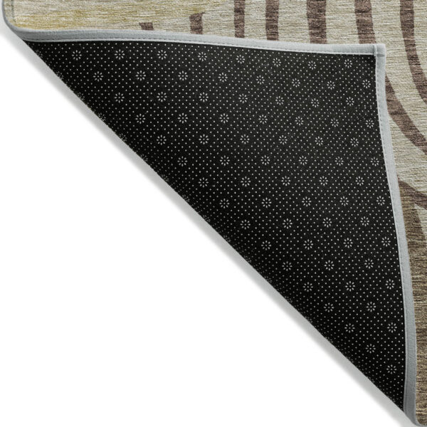 9' X 12' Brown Taupe And Beige Abstract Washable Indoor Outdoor Area Rug