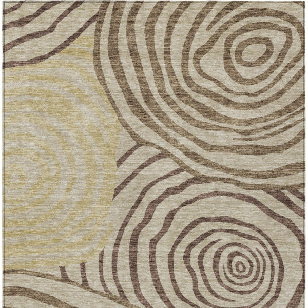 9' X 12' Brown Taupe And Beige Abstract Washable Indoor Outdoor Area Rug