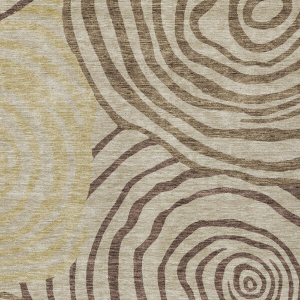 9' X 12' Brown Taupe And Beige Abstract Washable Indoor Outdoor Area Rug