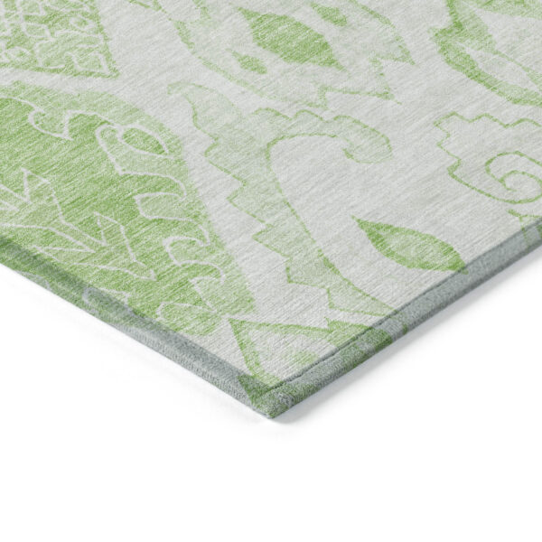 9' X 12' Artichoke Green Mint Green And Ivory Moroccan Washable Indoor Outdoor Area Rug
