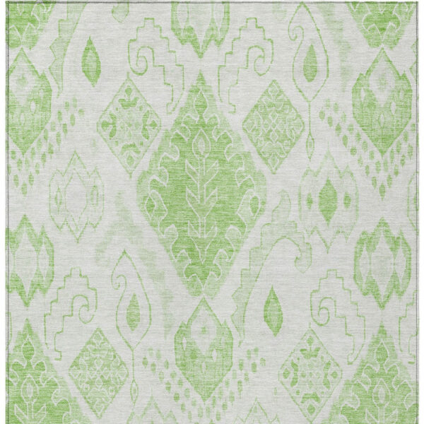 9' X 12' Artichoke Green Mint Green And Ivory Moroccan Washable Indoor Outdoor Area Rug
