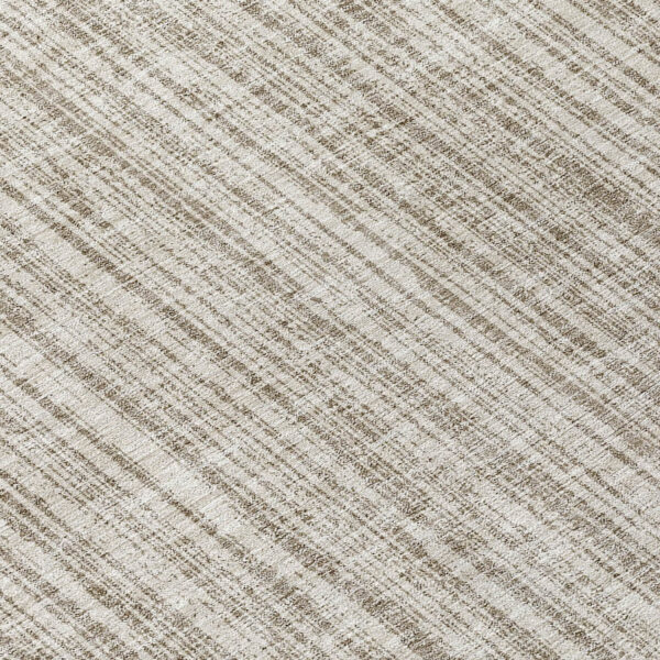 8' Taupe And Beige Round Striped Washable Indoor Outdoor Area Rug