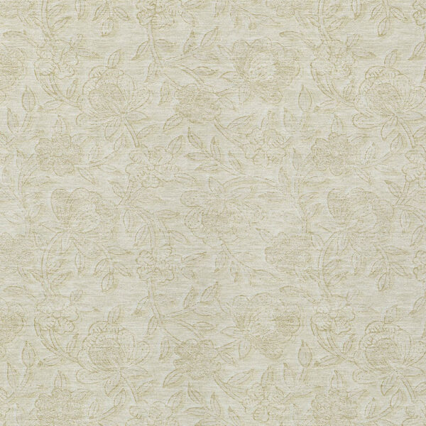 10' X 14' Ivory And Beige Floral Washable Indoor Outdoor Area Rug