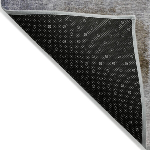 5' X 8' Navy Blue And Sky Blue Abstract Washable Indoor Outdoor Area Rug