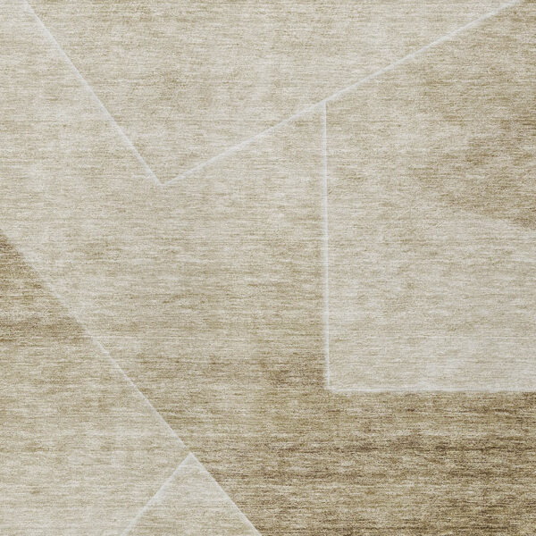 3' X 5' Beige Tan And Ivory Abstract Washable Indoor Outdoor Area Rug