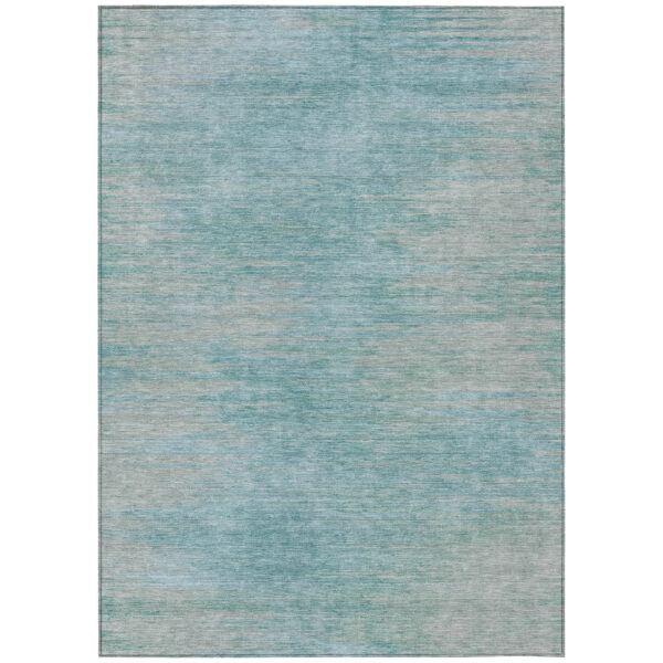 10' X 14' Aqua Teal Blue And Gray Abstract Washable Indoor Outdoor Area Rug