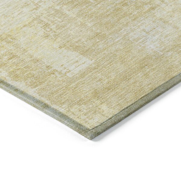 9' X 12' Gold Ivory And Beige Abstract Washable Indoor Outdoor Area Rug