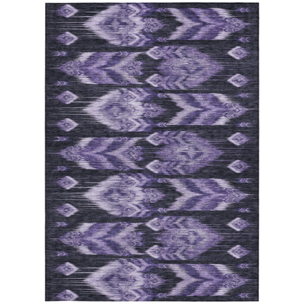 9' X 12' Purple Lavender And Plum Southwestern Washable Indoor Outdoor Area Rug