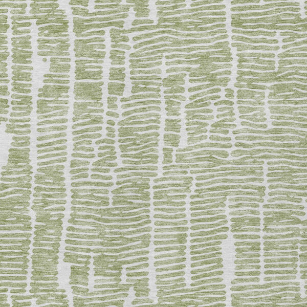 3' X 5' Artichoke Green Green And Ivory Abstract Washable Indoor Outdoor Area Rug