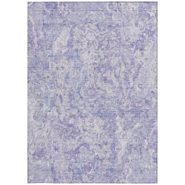 9' X 12' Plum Purple And Lavender Abstract Washable Indoor Outdoor Area Rug