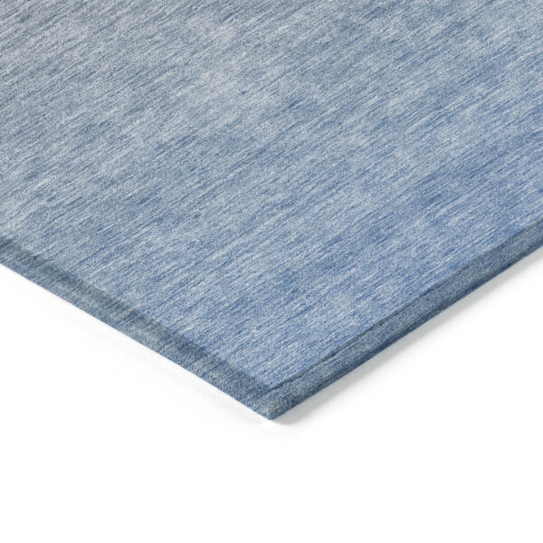 10' X 14' Denim Blue And Gray Ombre Washable Indoor Outdoor Area Rug