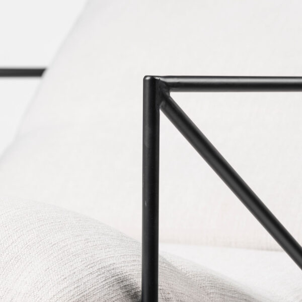 30" Cream and Black Fabric Lounge Chair