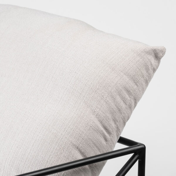 30" Cream and Black Fabric Lounge Chair