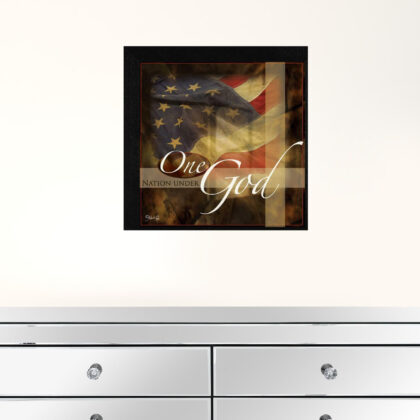 One Nation Under God Black Framed Print Wall Art