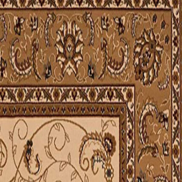 3’ x 20’ Cream and Tan Ornate Border Runner Rug