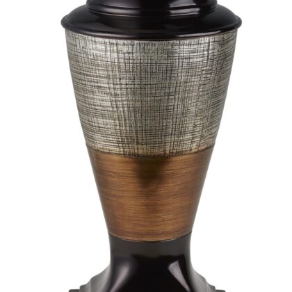18" Black Silver and Gold Polyresin Urn Vase