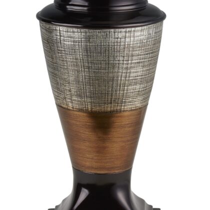 18" Black Silver and Gold Polyresin Urn Vase