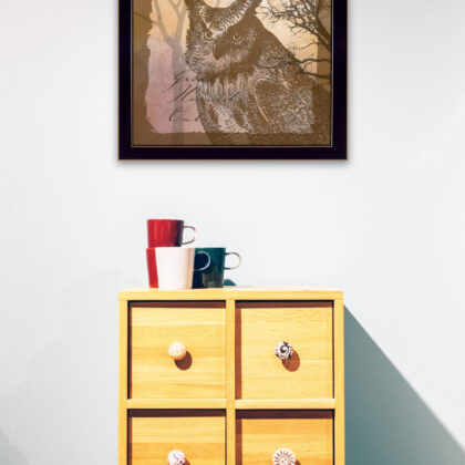 Owl 2 Black Framed Print Wall Art