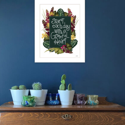 Grateful Heart 3 White Framed Print Wall Art