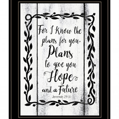 Plans To Give You Hope 2 Black Framed Print Wall Art