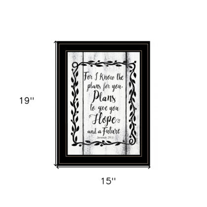 Plans To Give You Hope 2 Black Framed Print Wall Art