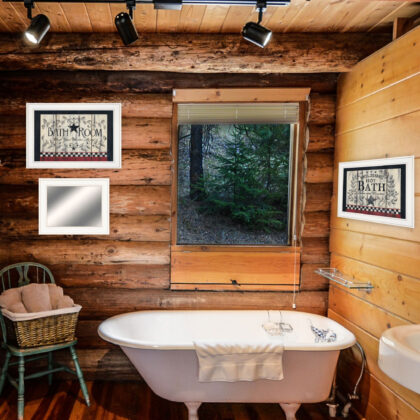 Set Of Three Hot Bath 11 White Framed Print Wall Art