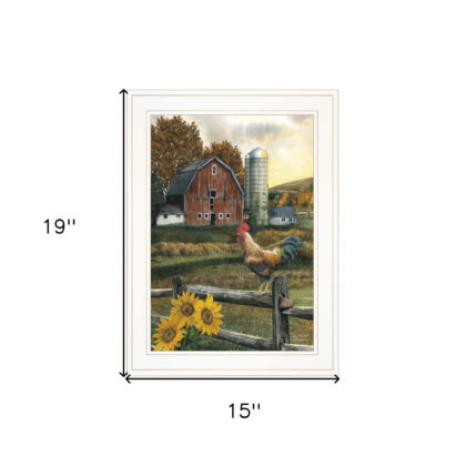 Early Rooster 2 White Framed Print Wall Art
