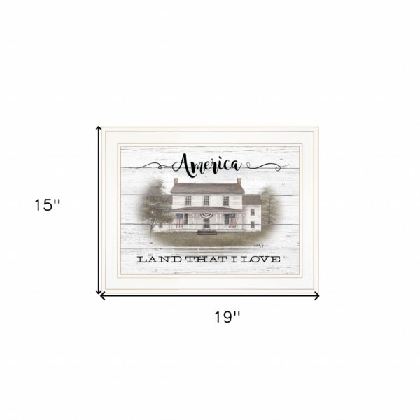 America Land That I Love White Framed Print Wall Art
