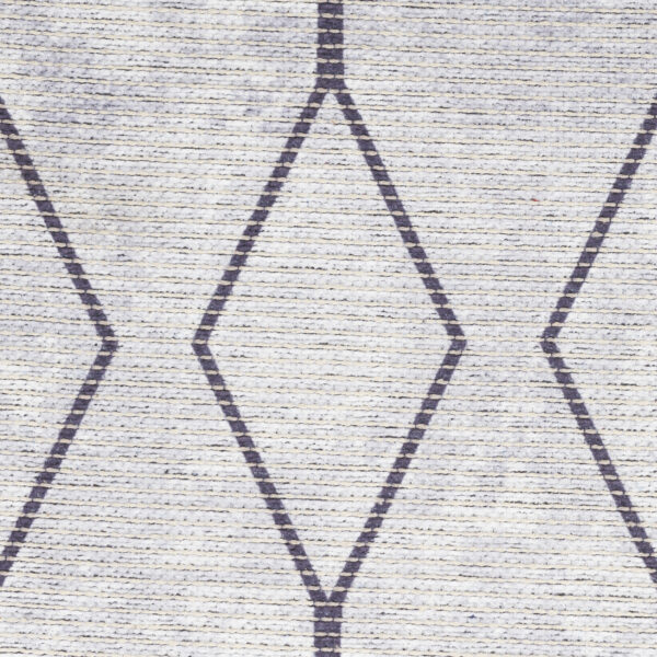 9' x 12' Ivory and Gray Geometric Power Loom Washable Area Rug