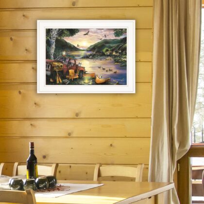 Lakefront Camping I 2 White Framed Print Wall Art