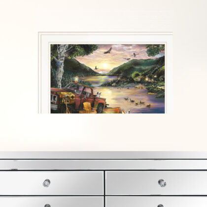 Lakefront Camping I 2 White Framed Print Wall Art