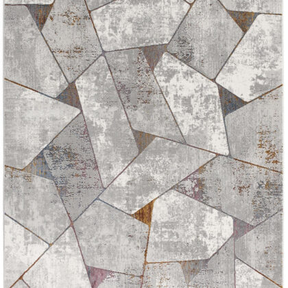 5' X 8' Grey Geometric Area Rug